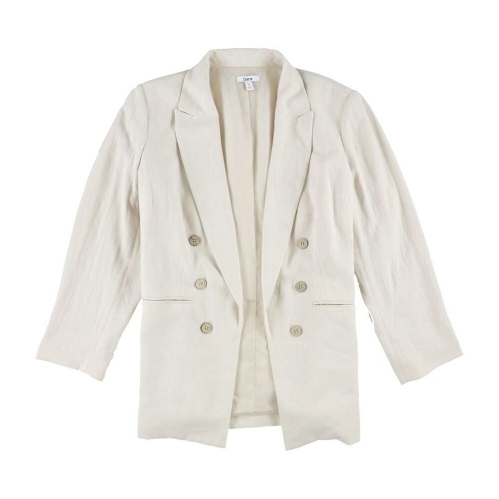 bar III Womens Faux Pocket Blazer Jacket, Beige, Plus Size, 2X, DM